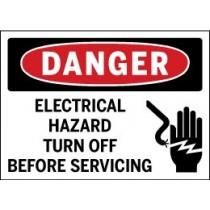 Danger - Electrical Hazard Turn Off Before Servicing with Graphic
