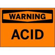 Warning sign with 'ACID' text on an orange background