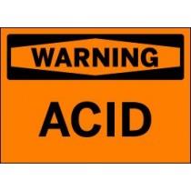 Warning sign with 'ACID' text on an orange background