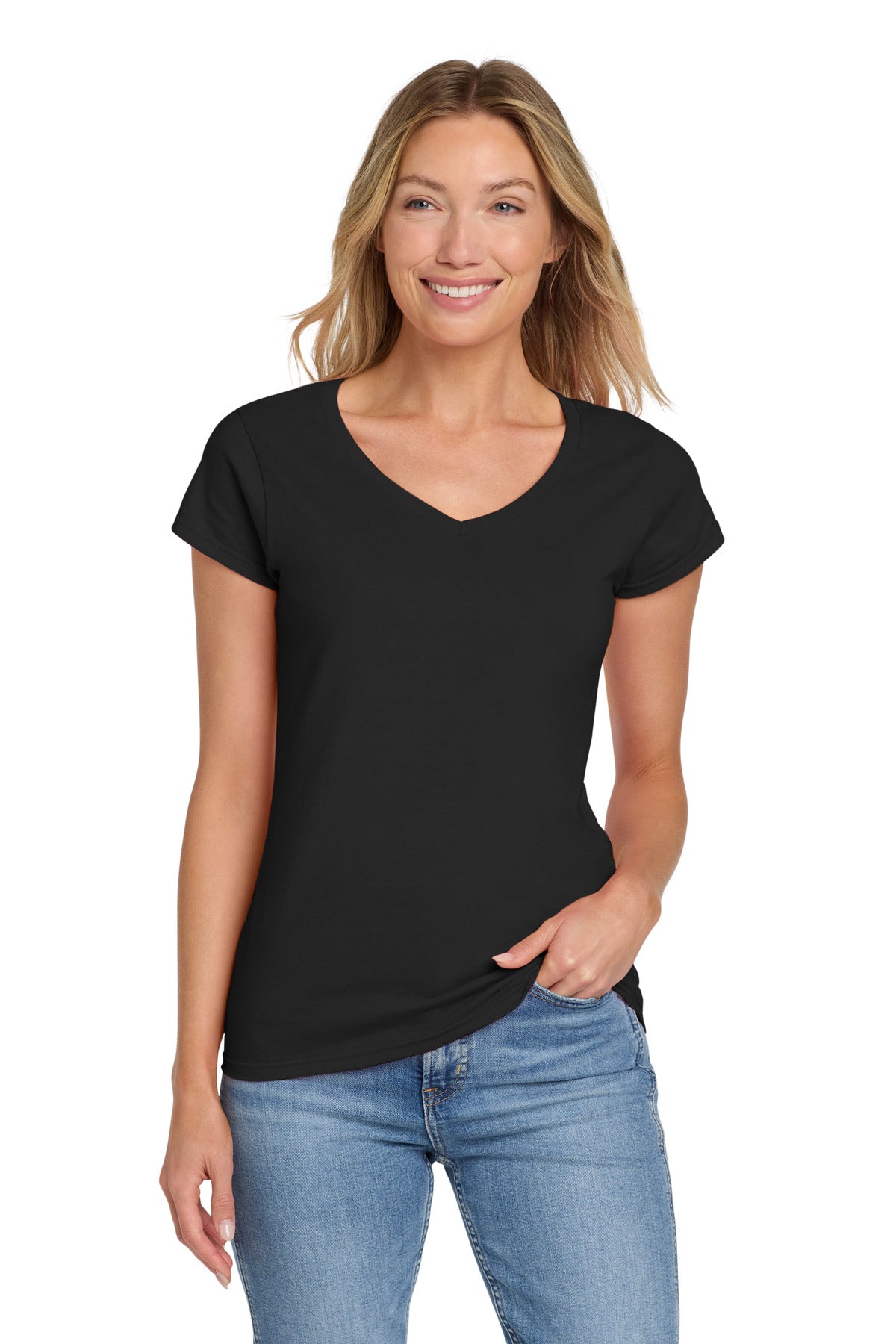 Gildan Softstyle Women's Fit V-Neck T-Shirt 64V00L