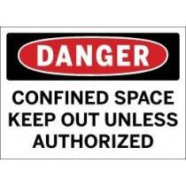 Danger - Confined Space Keep Out Unless Authorized