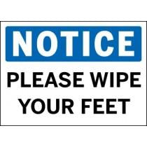 Notice - Please Wipe Your Feet