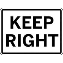 Keep Right traffic sign with black text on a white background