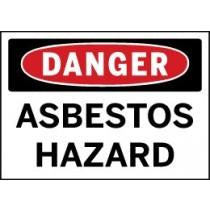Danger OSHA Sign stating Abestos Hazard with black and red border