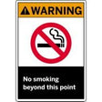 No smoking sign with warning label on a white background