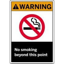 No smoking sign with warning label on a white background