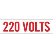 Red '220 Volts' text on a white background