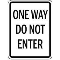 One Way Do Not Enter traffic sign with black text on a white background