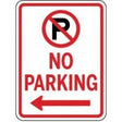 No parking sign with a red circle and line, and 'No Parking' text on a white background.
