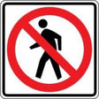 Prohibition sign indicating no walking.