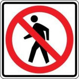 Prohibition sign indicating no walking.
