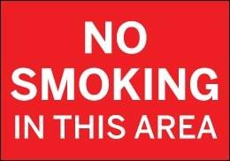 Bold No Smoking In This Area red sign