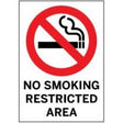 No Smoking Restricted Area sign
