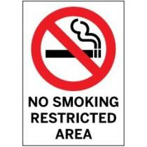 No Smoking Restricted Area sign