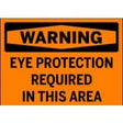 Warning sign indicating eye protection is required in this area.