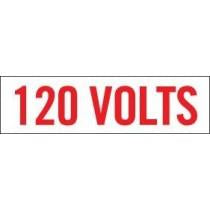 Red '120 Volts' text on a white background