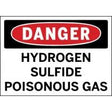 Dangerous gas sign warning of hydrogen sulfide and poisonous gas.