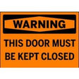 Warning sign on aa orange background