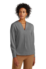 Brooks Brothers Women's Open-Neck Satin Blouse BB18009