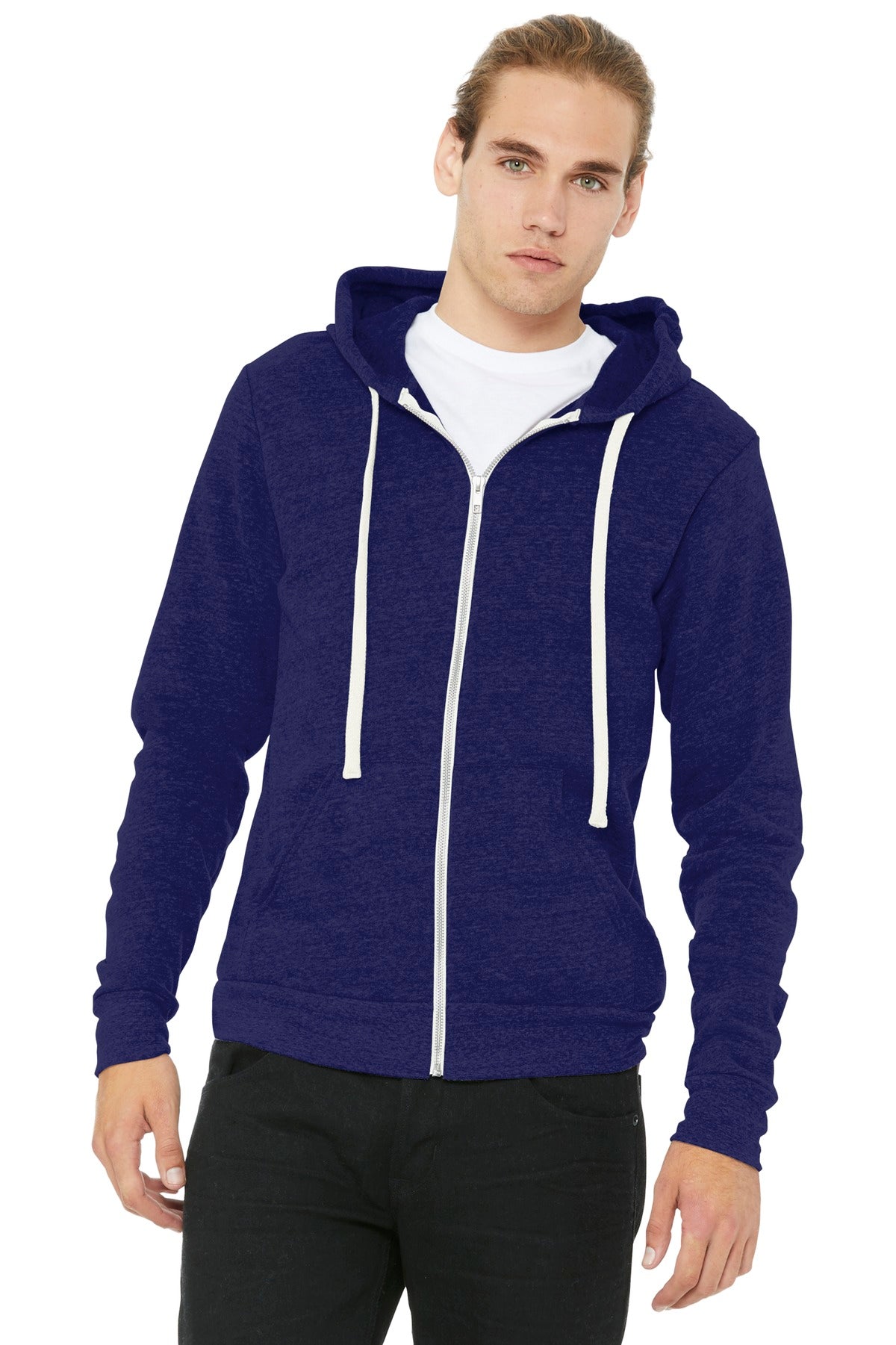 BELLA+CANVAS  Unisex Triblend Sponge Fleece Full-Zip Hoodie BC3909