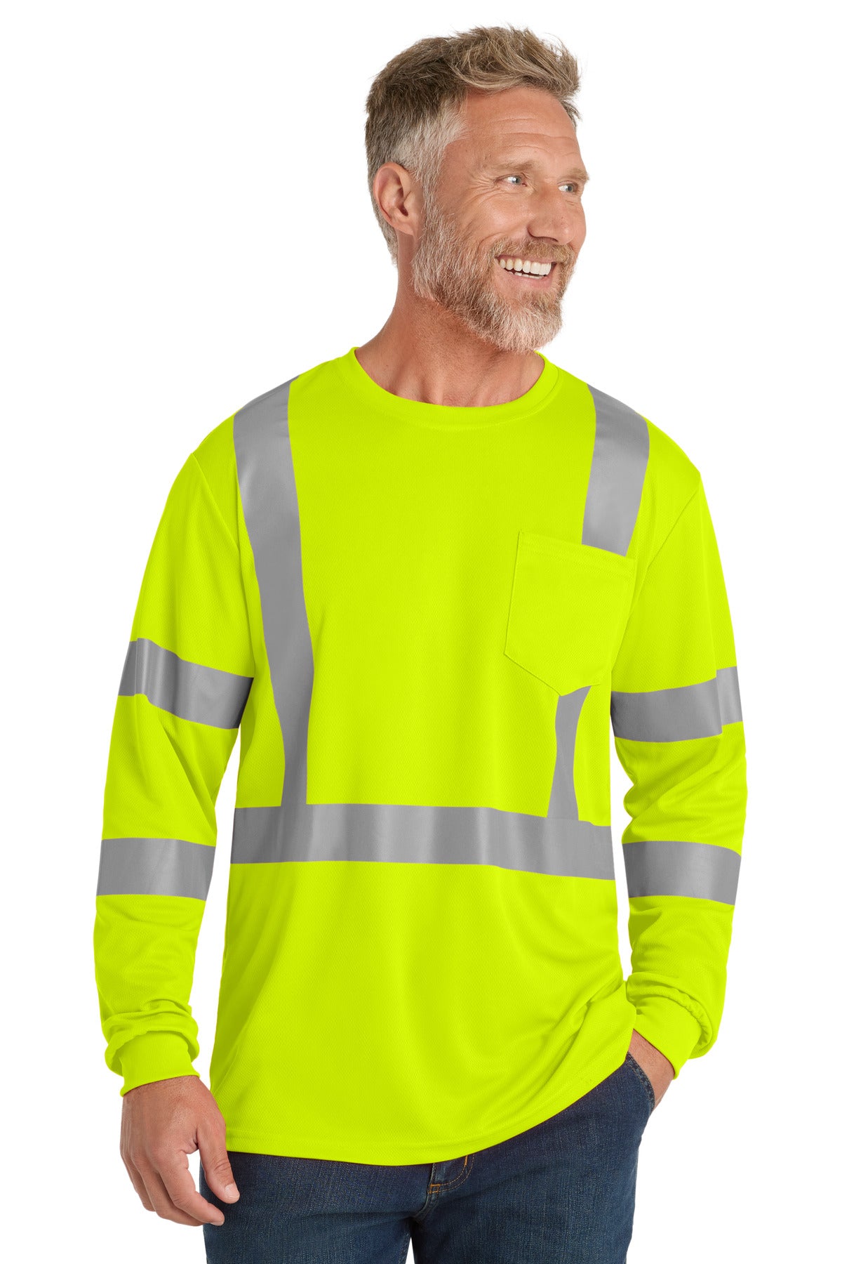 CornerStone ANSI 107 Class 3 Mesh Long Sleeve Tee CS203