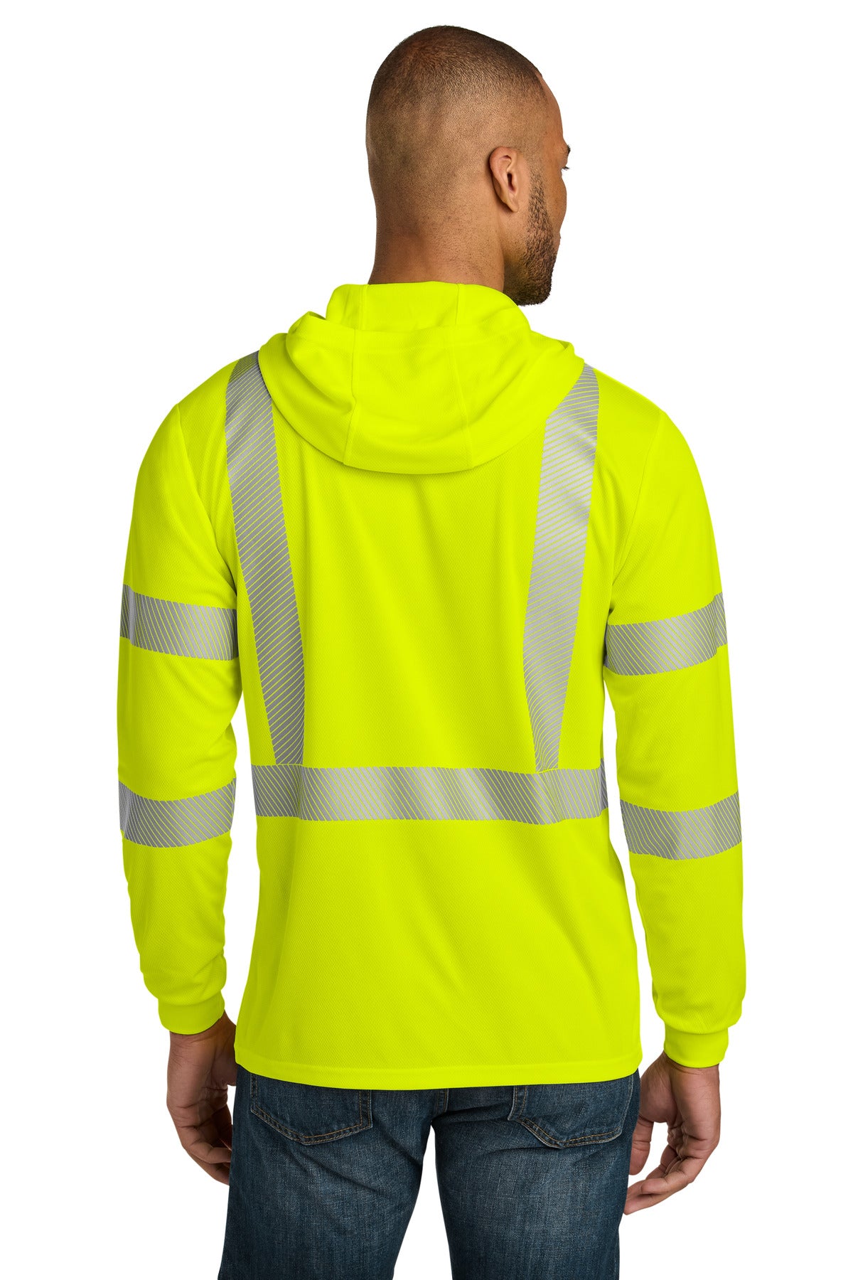 CornerStone ANSI 107 Class 3 Long Sleeve Segmented Tape Hooded Tee CS208