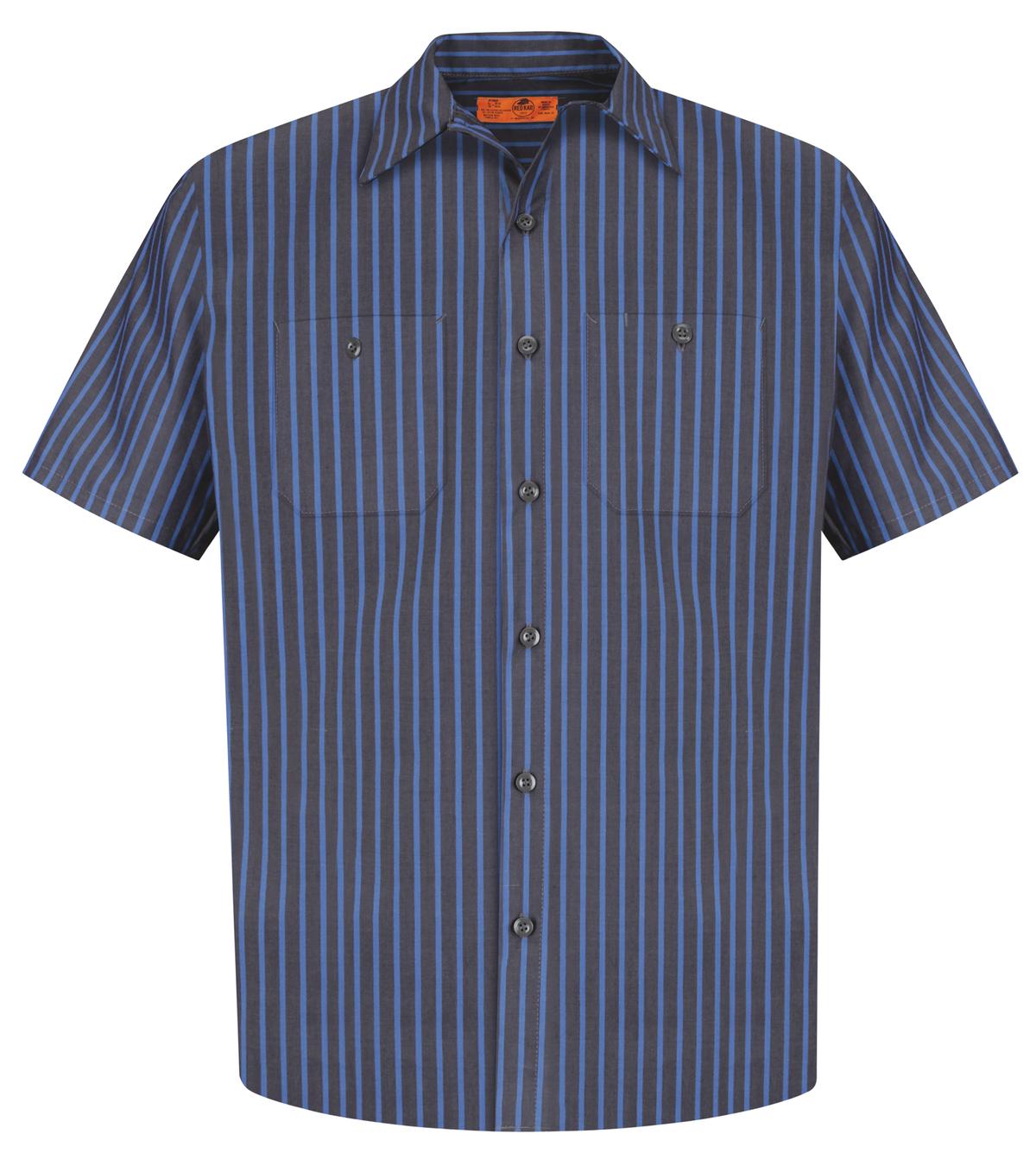 Red Kap Short Sleeve Striped Industrial Work Shirt CS20
