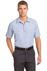 Red Kap Short Sleeve Striped Industrial Work Shirt CS20