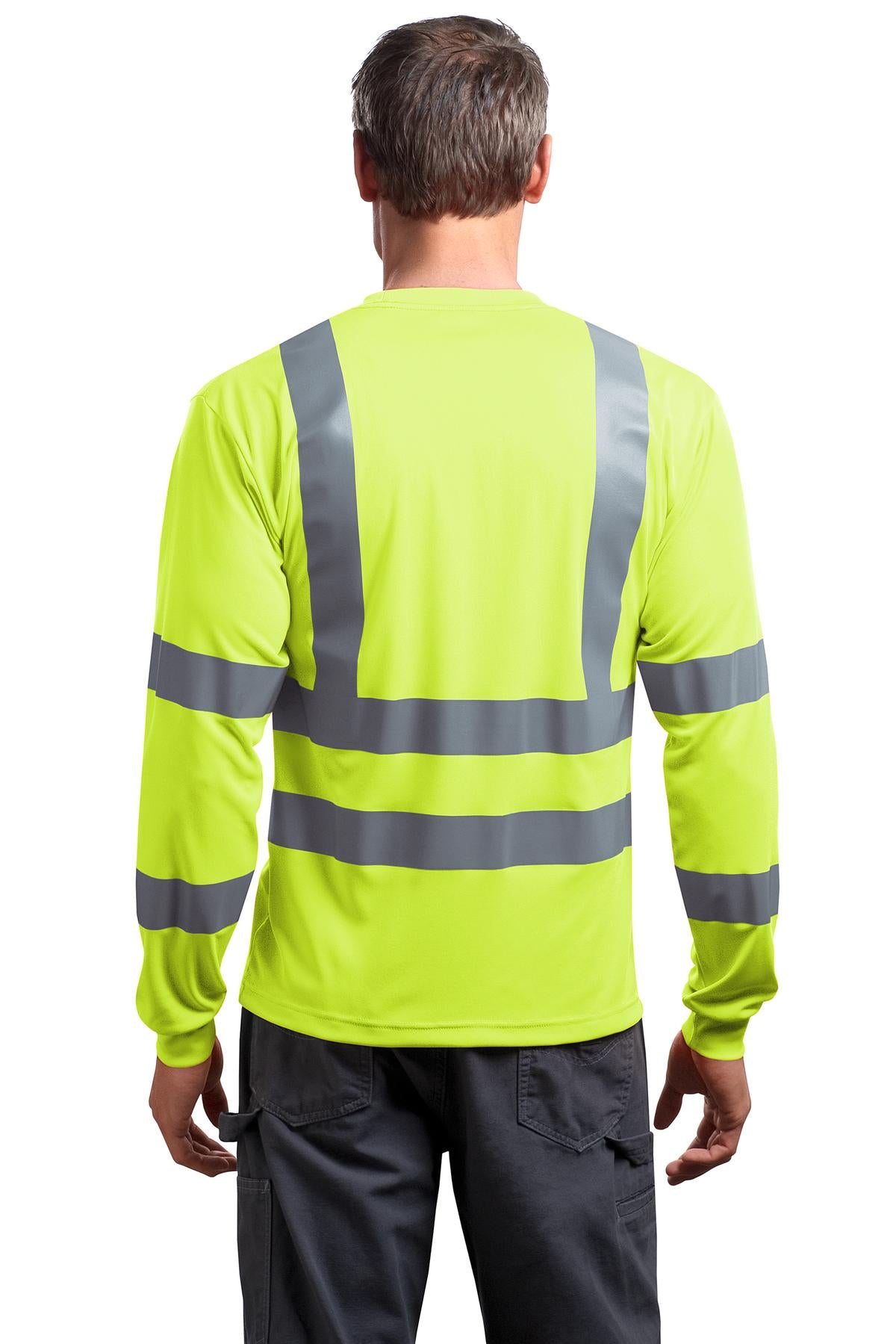 CornerStone ANSI 107 Class 3 Long Sleeve Snag-Resistant Reflective T-Shirt CS409