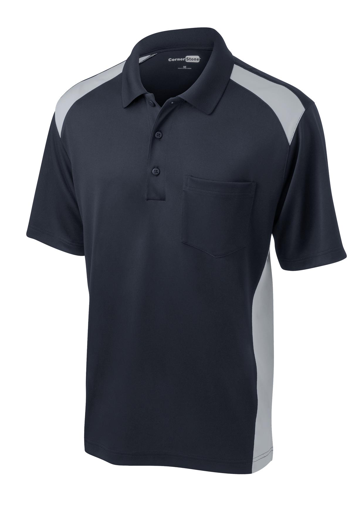 CornerStone Select Snag-Proof Two Way Colorblock Pocket Polo CS416