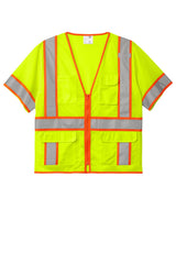 CornerStone  ANSI 107 Class 3 Surveyor Mesh Zippered Two-Tone Short Sleeve Vest CSV106
