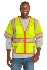 CornerStone  ANSI 107 Class 3 Surveyor Mesh Zippered Two-Tone Short Sleeve Vest CSV106