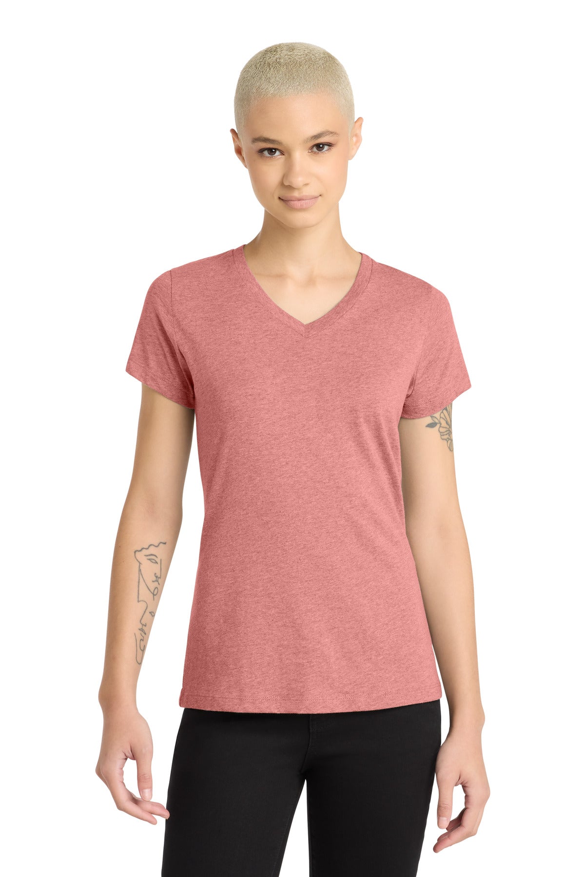 District Women's Perfect Blend CVC V-Neck Tee DM1190L
