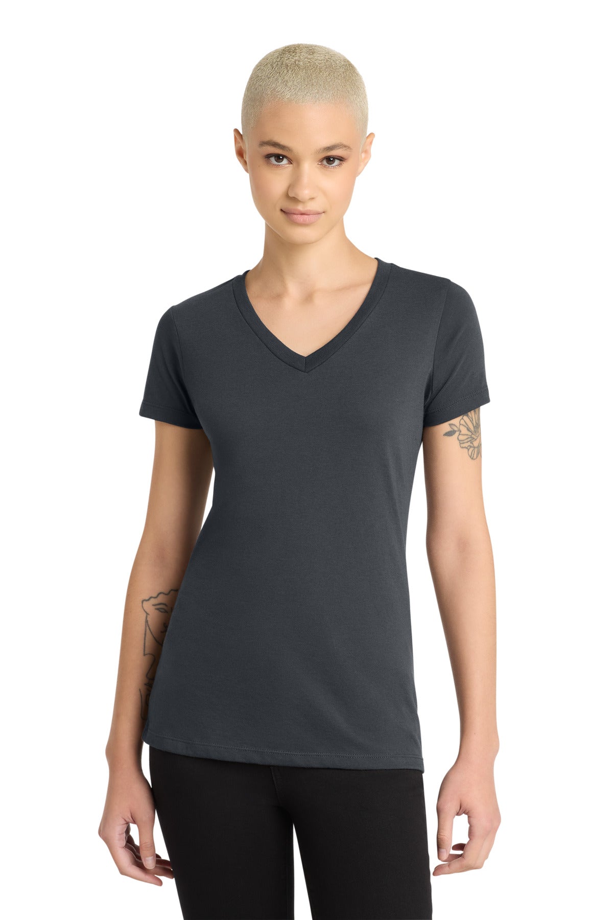 District Women's Perfect Blend CVC V-Neck Tee DM1190L