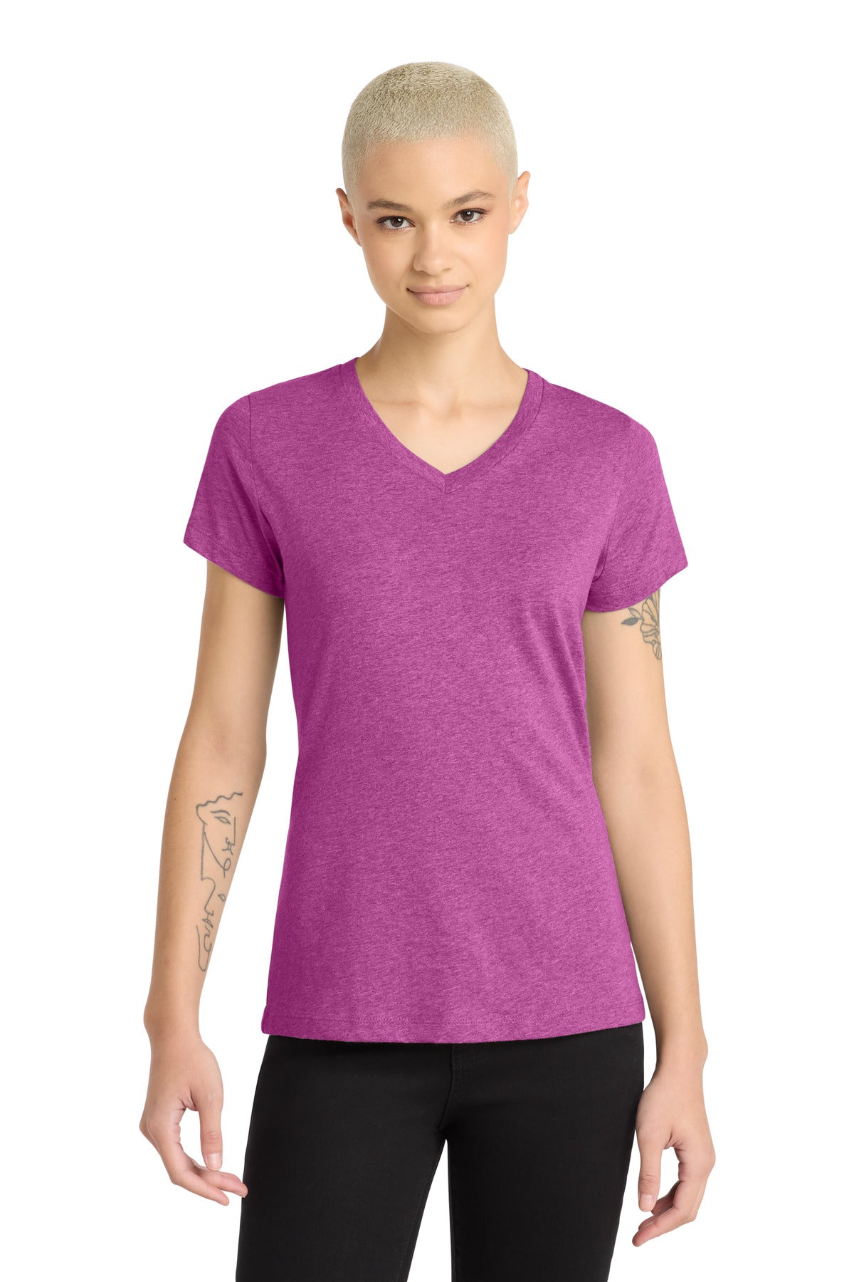 District Women's Perfect Blend CVC V-Neck Tee DM1190L
