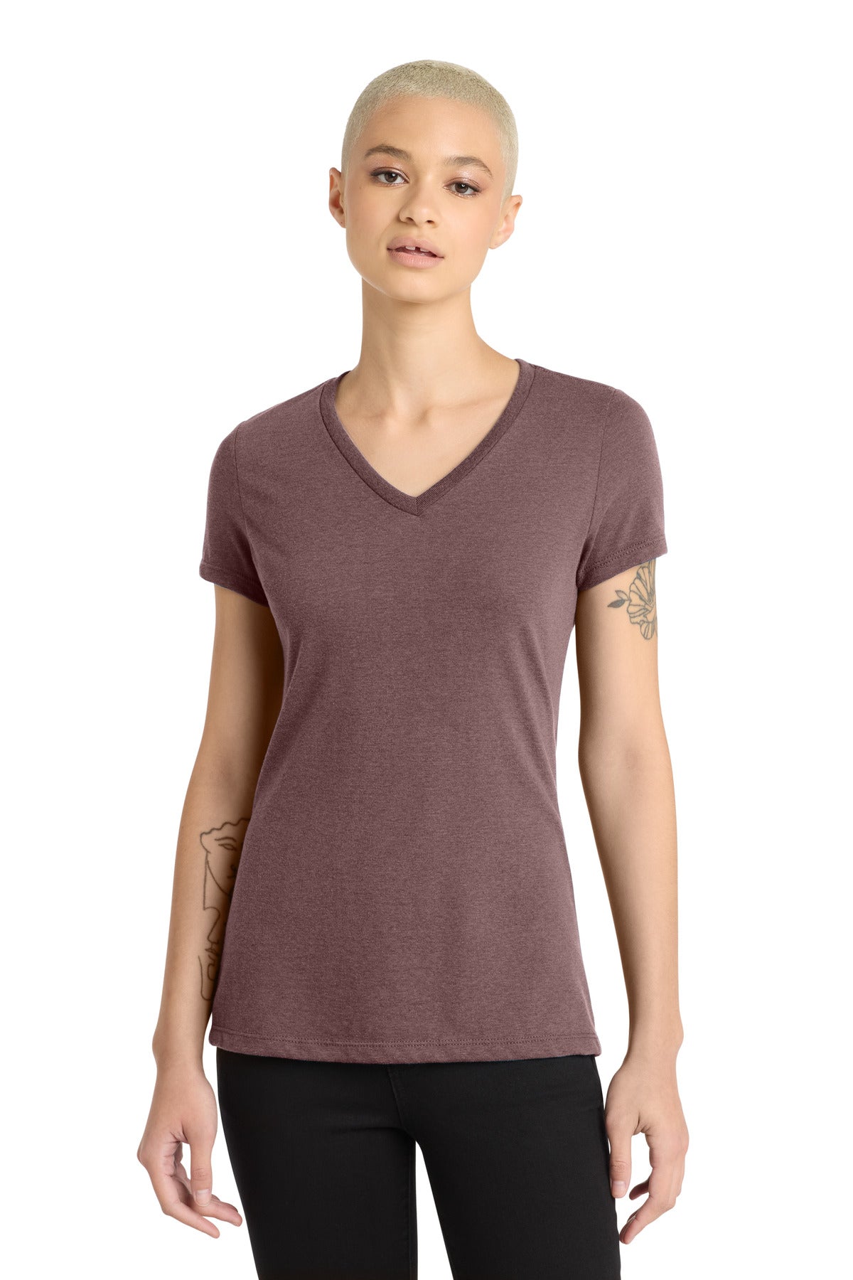 District Women's Perfect Blend CVC V-Neck Tee DM1190L