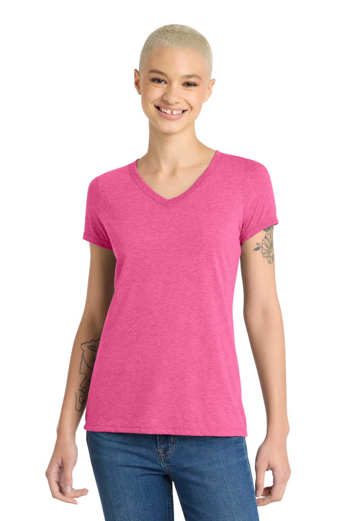 District Women's Perfect Tri V-Neck Tee DM1350L