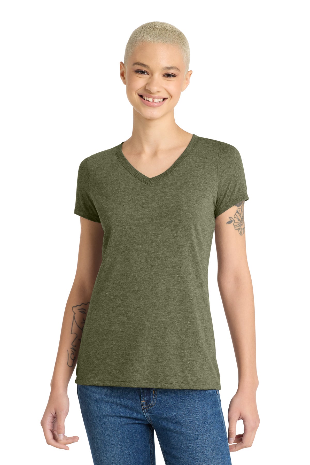 District Women's Perfect Tri V-Neck Tee DM1350L