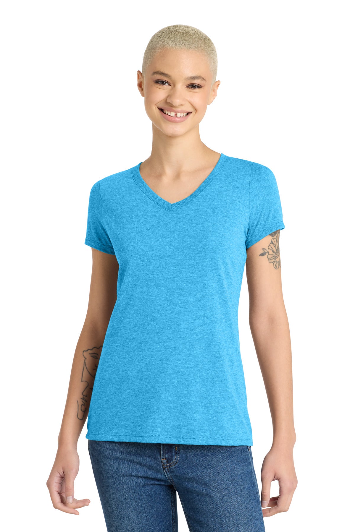 District Women's Perfect Tri V-Neck Tee DM1350L