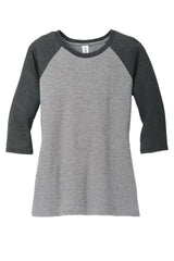 District Women's Perfect Tri 3/4-Sleeve Raglan DM136L