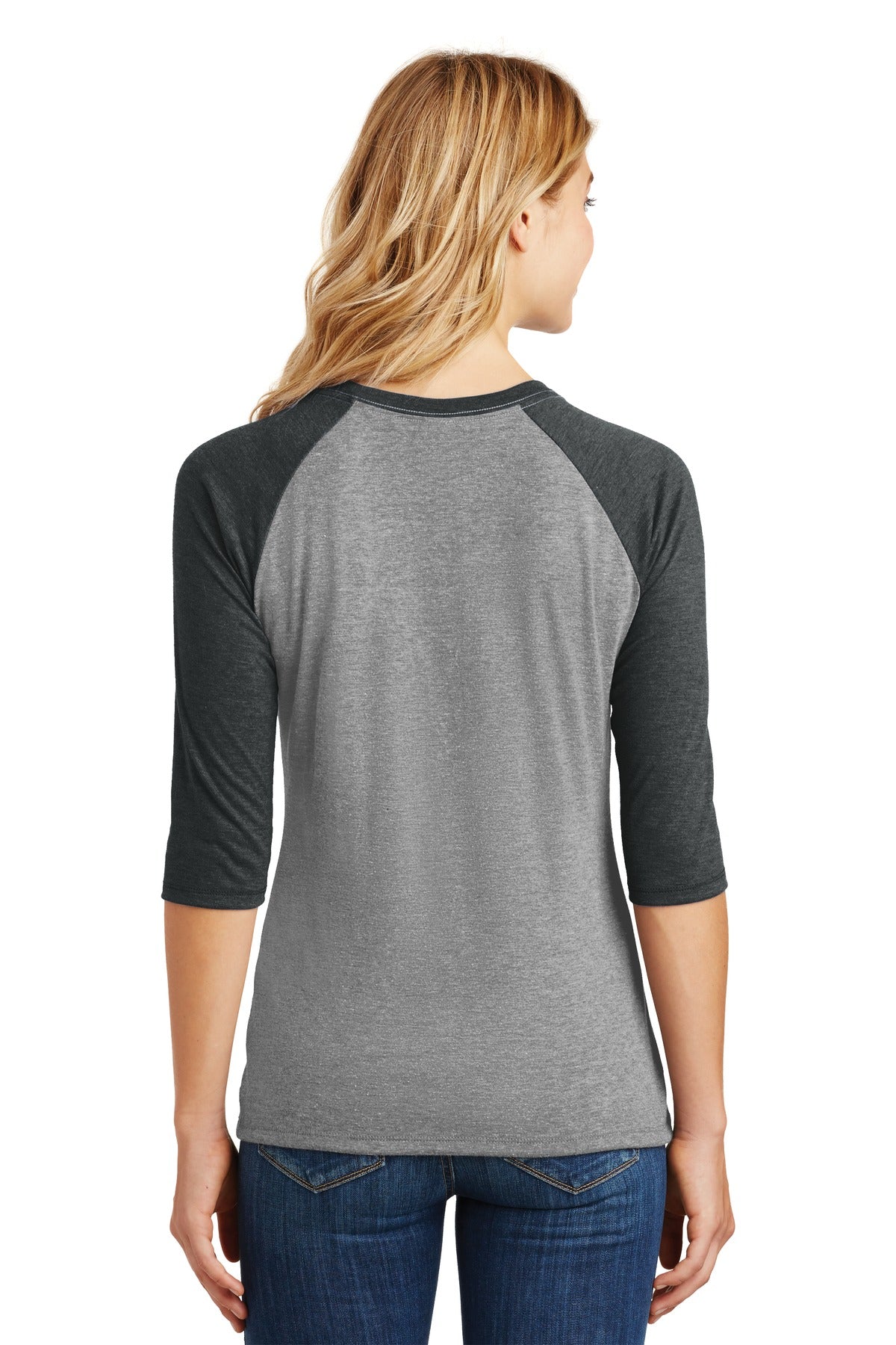 District Women's Perfect Tri 3/4-Sleeve Raglan DM136L