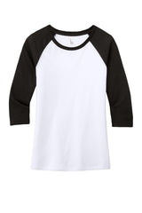 District Women's Perfect Tri 3/4-Sleeve Raglan DM136L