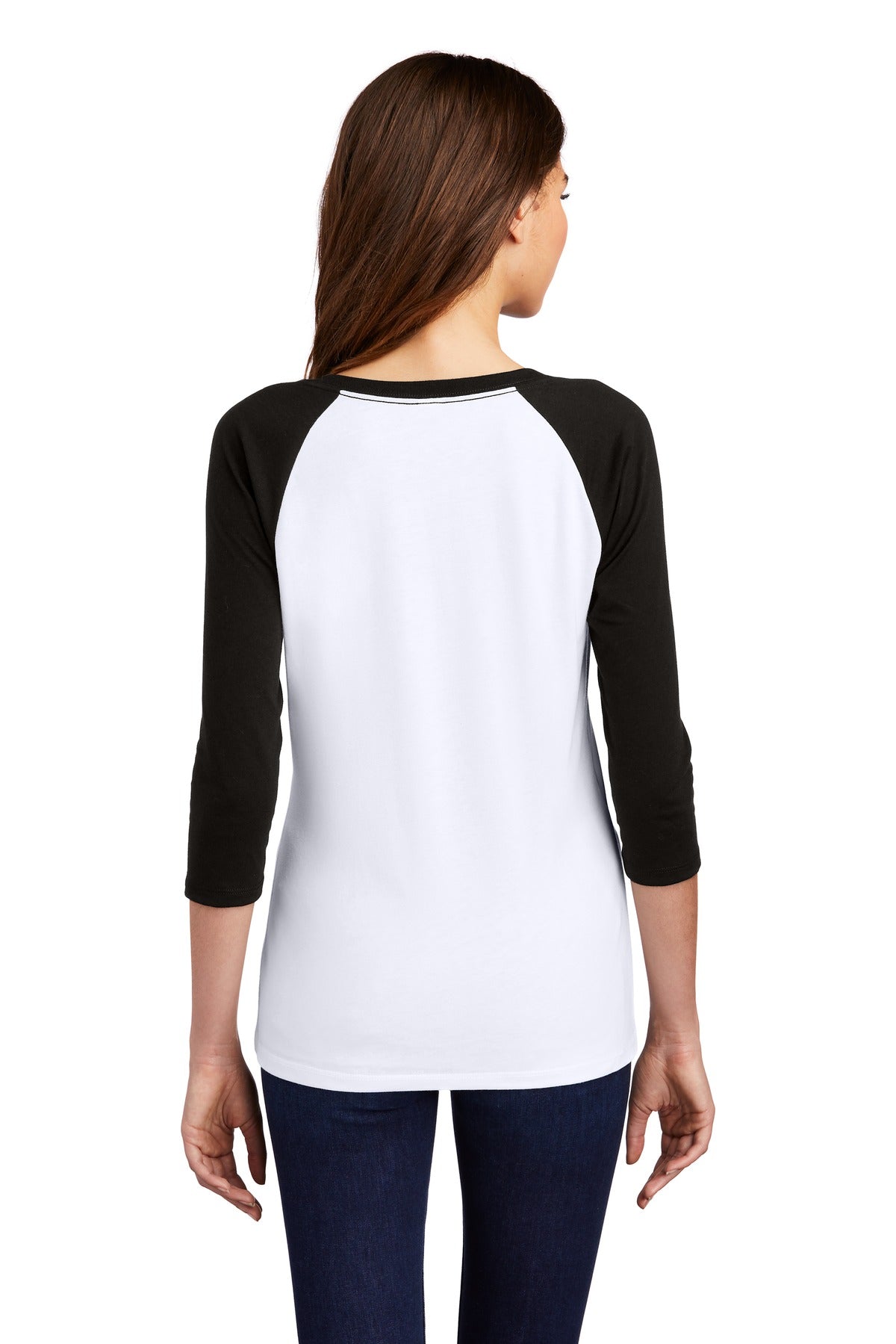 District Women's Perfect Tri 3/4-Sleeve Raglan DM136L