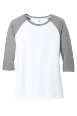 District Women's Perfect Tri 3/4-Sleeve Raglan DM136L