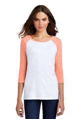 District Women's Perfect Tri 3/4-Sleeve Raglan DM136L