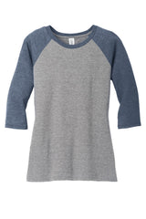 District Women's Perfect Tri 3/4-Sleeve Raglan DM136L