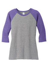 District Women's Perfect Tri 3/4-Sleeve Raglan DM136L