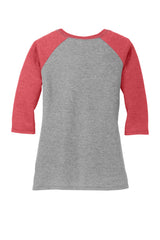 District Women's Perfect Tri 3/4-Sleeve Raglan DM136L