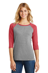 District Women's Perfect Tri 3/4-Sleeve Raglan DM136L