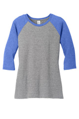 District Women's Perfect Tri 3/4-Sleeve Raglan DM136L